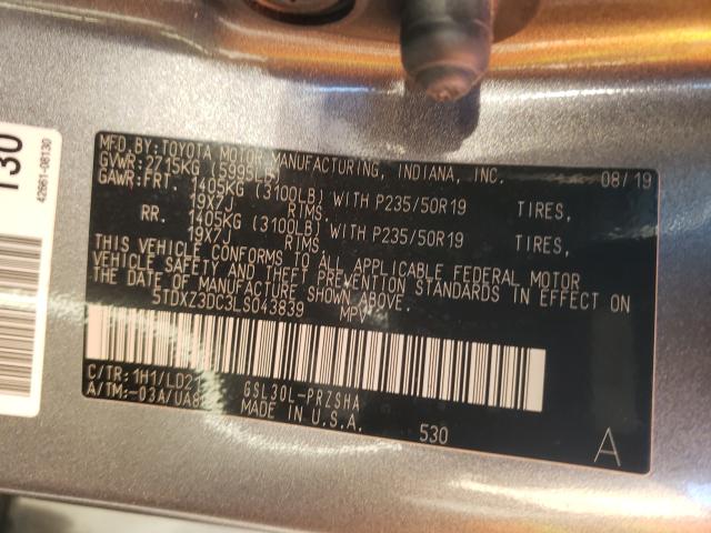 2020 TOYOTA SIENNA SE 5TDXZ3DC3LS043839