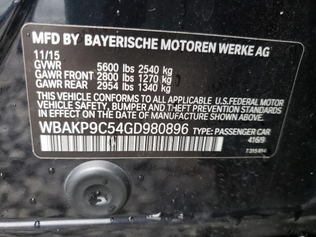 2016 BMW 550 XI WBAKP9C54GD980896