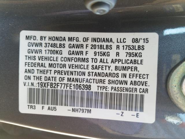 2015 HONDA CIVIC SE 19XFB2F77FE106398