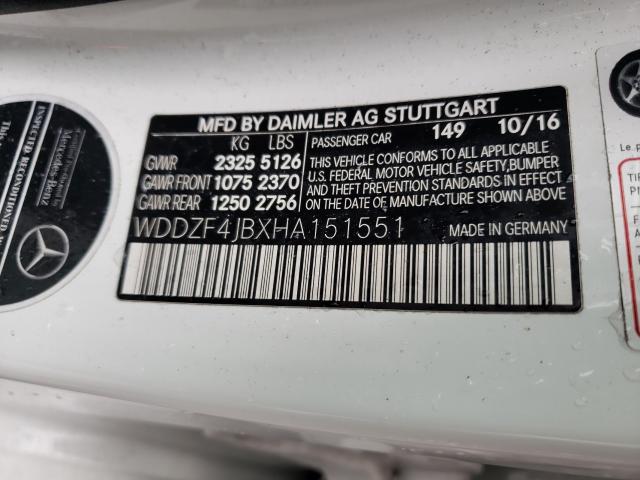 2017 MERCEDES-BENZ E 300 WDDZF4JBXHA151551