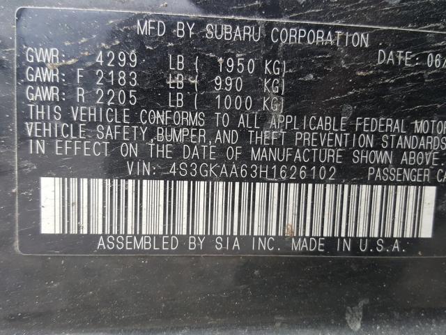 2017 SUBARU IMPREZA 4S3GKAA63H1626102