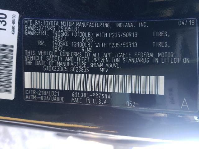 2020 TOYOTA SIENNA SE 5TDXZ3DC5LS023835