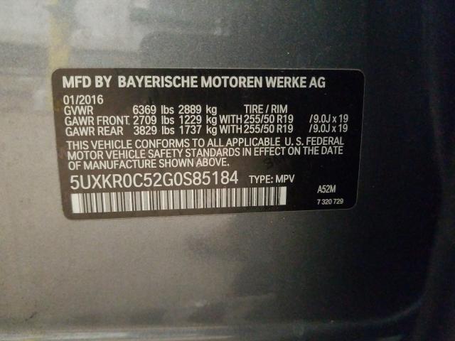 2016 BMW X5 XDRIVE3 5UXKR0C52G0S85184