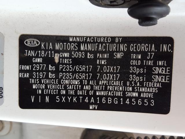 2011 KIA SORENTO BA 5XYKT4A16BG145653