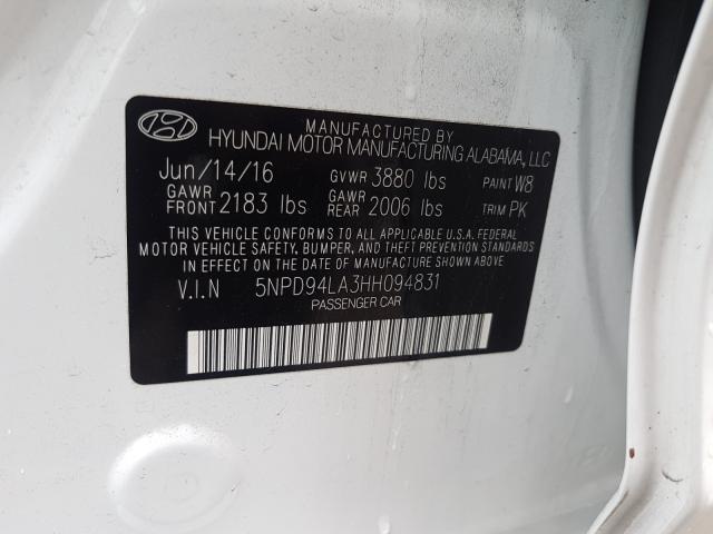 2017 HYUNDAI ELANTRA EC 5NPD94LA3HH094831