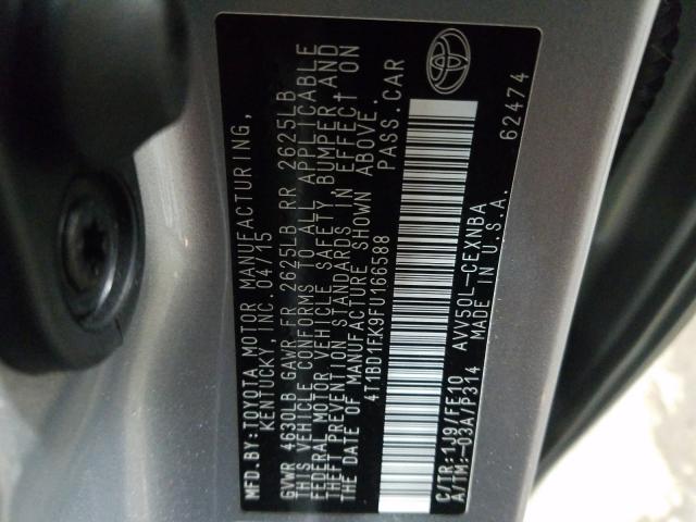 2015 TOYOTA CAMRY HYBR 4T1BD1FK9FU166588