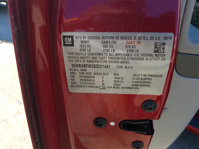 2011 CHEVROLET HHR LT 3GNBABFW2BS501441