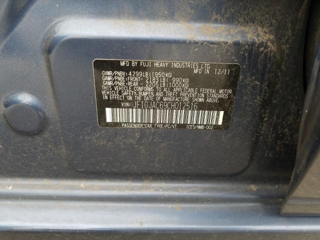 2012 SUBARU IMPREZA PR JF1GJAC69CH012516