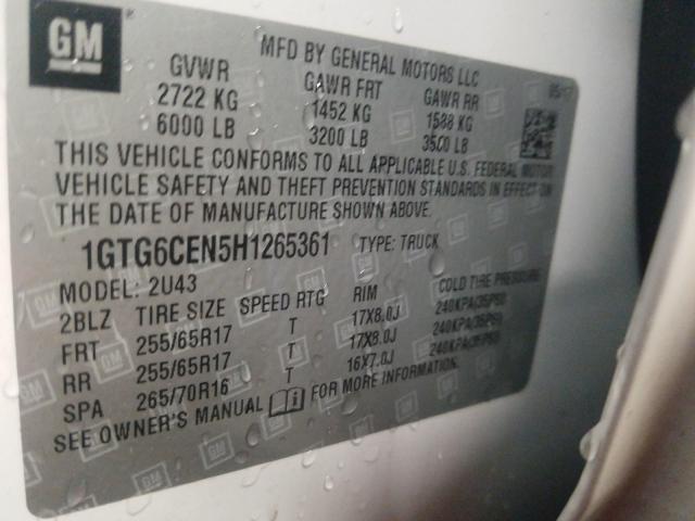 2017 GMC CANYON SLE 1GTG6CEN5H1265361