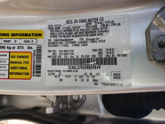 2013 LINCOLN MKZ 3LN6L2J96DR809899