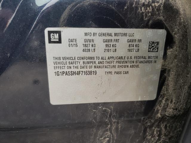 2015 CHEVROLET CRUZE LS 1G1PA5SH4F7163819
