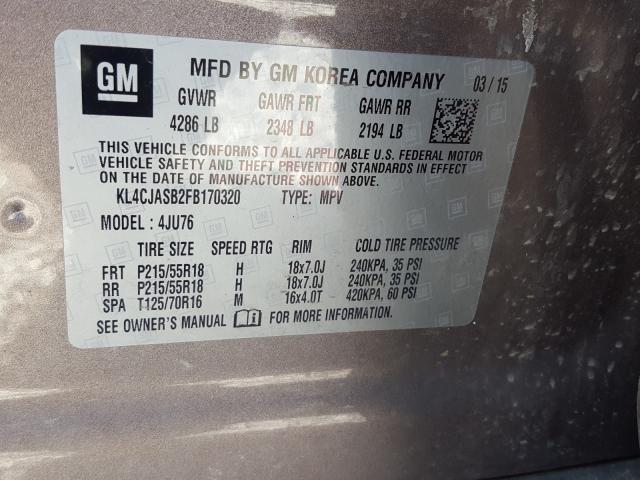 2015 BUICK ENCORE KL4CJASB2FB170320
