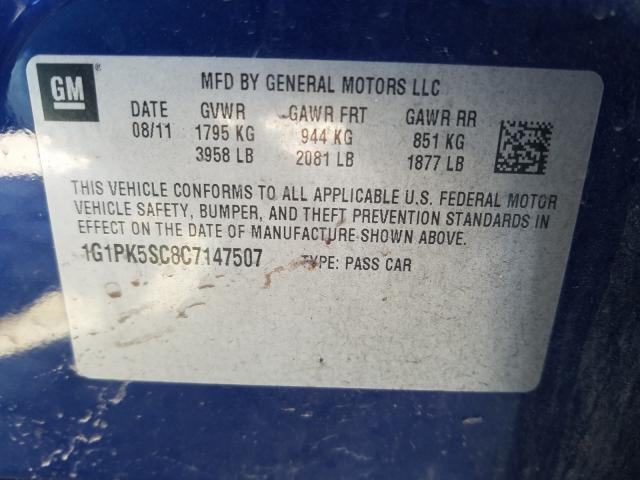 2012 CHEVROLET CRUZE ECO 1G1PK5SC8C7147507