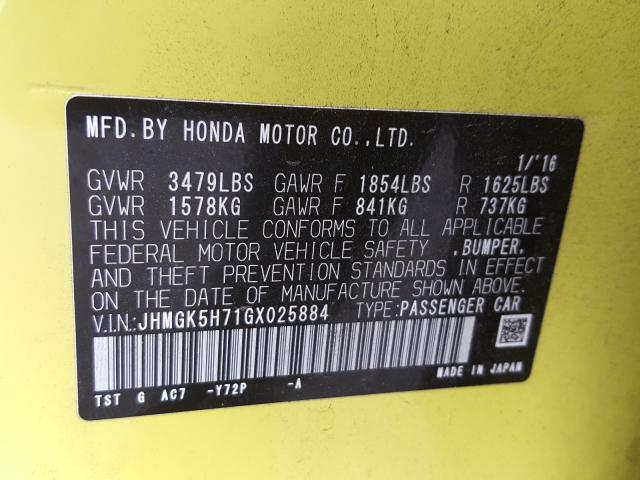 2016 HONDA FIT EX JHMGK5H71GX025884