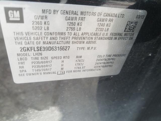 2013 GMC TERRAIN SL 2GKFLSE39D6316627