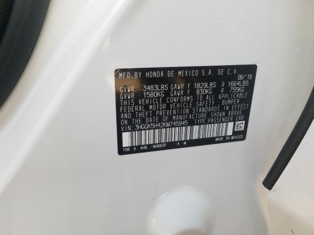 2019 HONDA FIT LX 3HGGK5H42KM745945