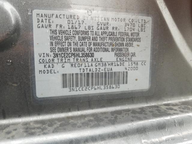 2017 NISSAN VERSA NOTE 3N1CE2CP6HL358630