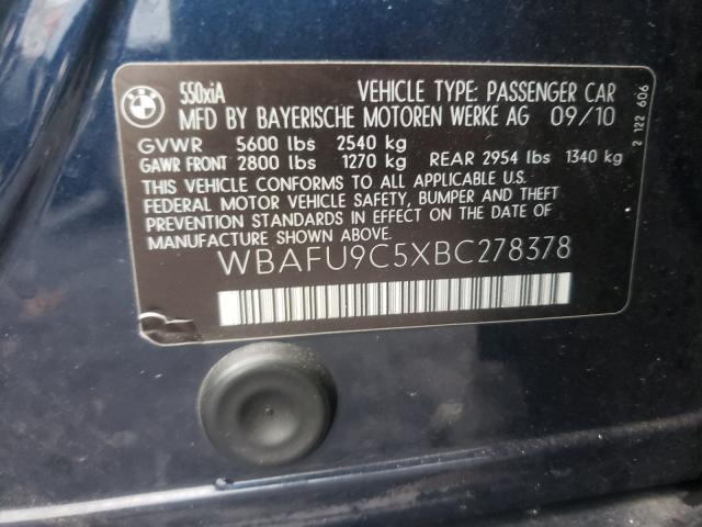 2011 BMW 550 XI WBAFU9C5XBC278378