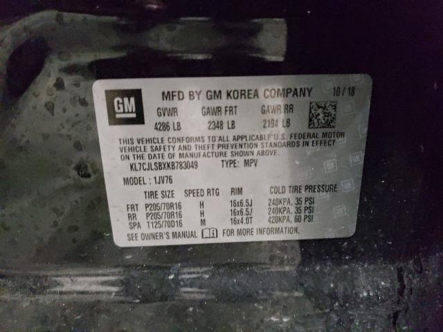 2019 CHEVROLET TRAX 1LT KL7CJLSBXKB783049