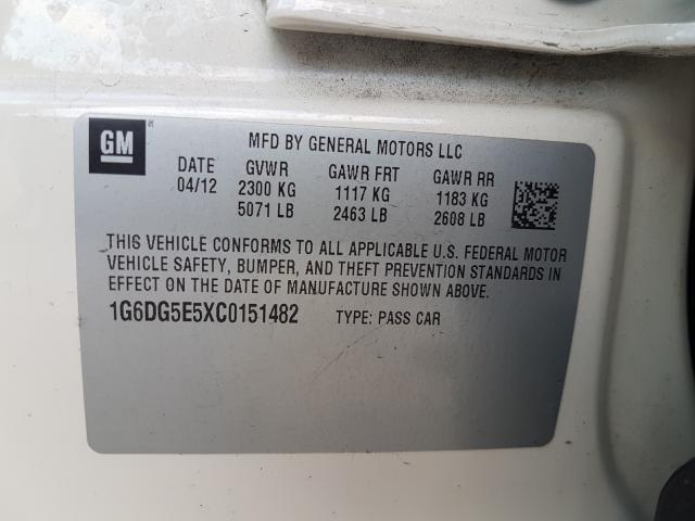 2012 CADILLAC CTS LUXURY 1G6DG5E5XC0151482