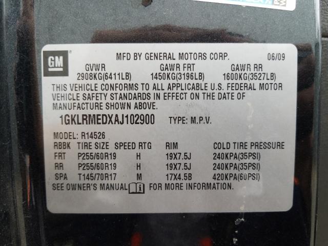 2010 GMC ACADIA SLT 1GKLRMEDXAJ102900