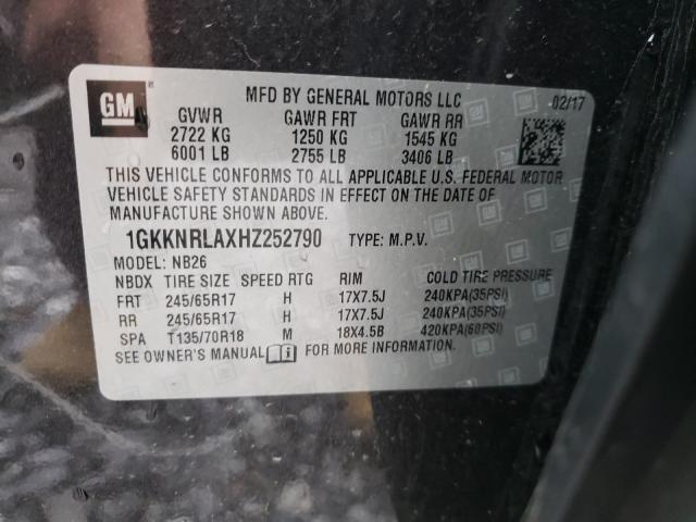 2017 GMC ACADIA SLE 1GKKNRLAXHZ252790