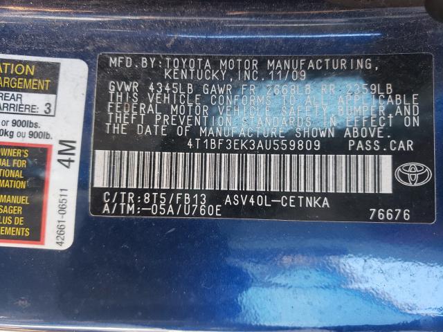 2010 TOYOTA CAMRY LE A 4T1BF3EK3AU559809