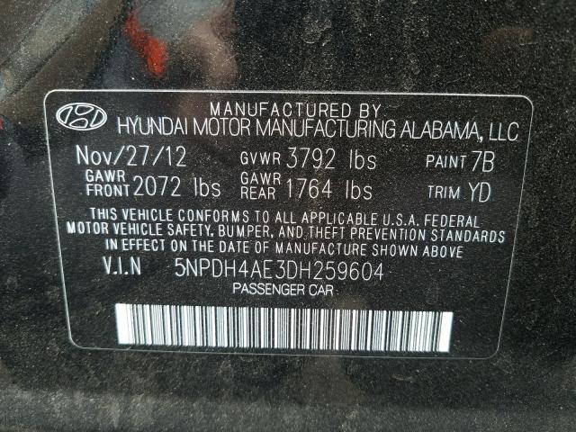 2013 HYUNDAI ELANTRA GL 5NPDH4AE3DH259604