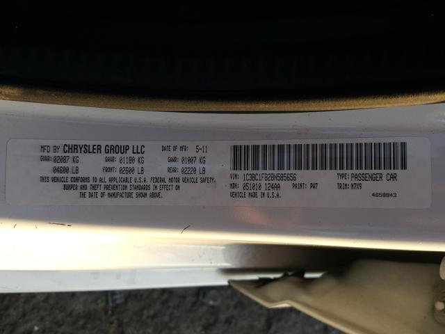 2011 CHRYSLER 200 TOURIN 1C3BC1FB2BN585656