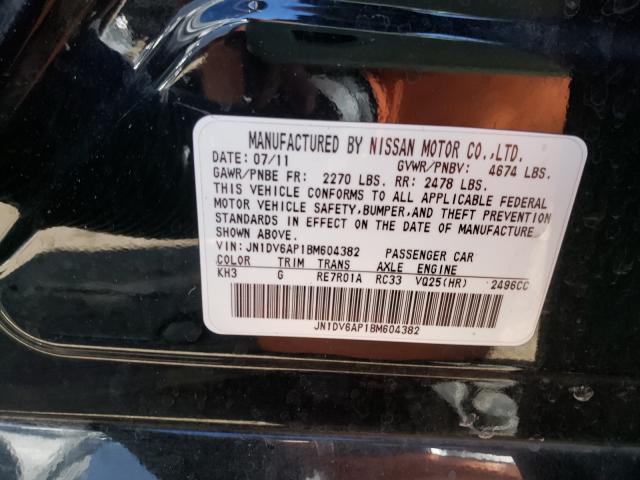 2011 INFINITI G25 BASE JN1DV6AP1BM604382