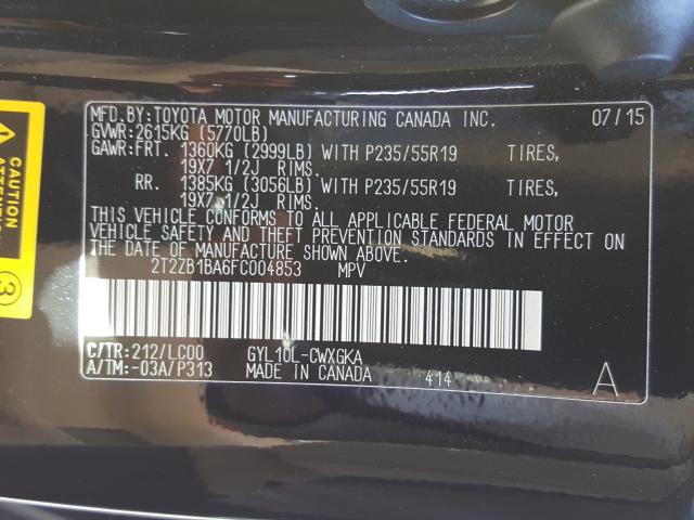 2015 LEXUS RX 450H 2T2ZB1BA6FC004853