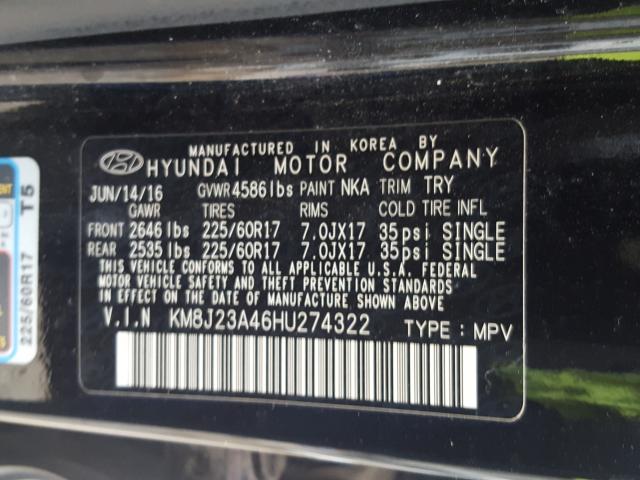 2017 HYUNDAI TUCSON SE KM8J23A46HU274322