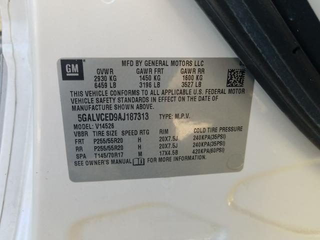 2010 BUICK ENCLAVE CX 5GALVCED9AJ187313