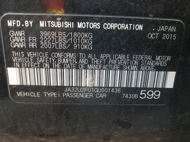 2016 MITSUBISHI LANCER ES JA32U2FU1GU001436