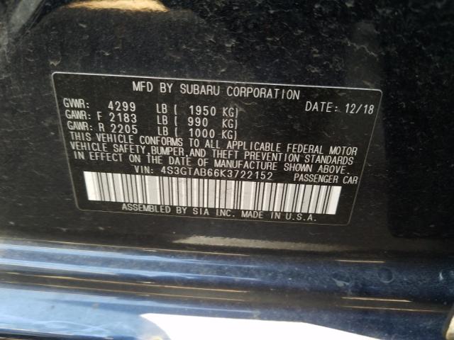 2019 SUBARU IMPREZA 4S3GTAB66K3722152