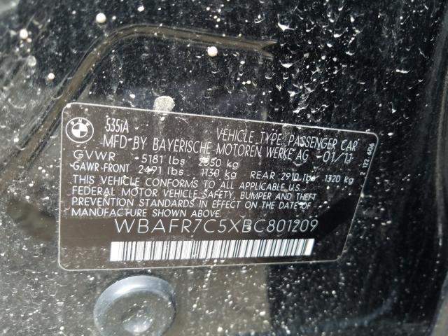 2011 BMW 535I WBAFR7C5XBC801209