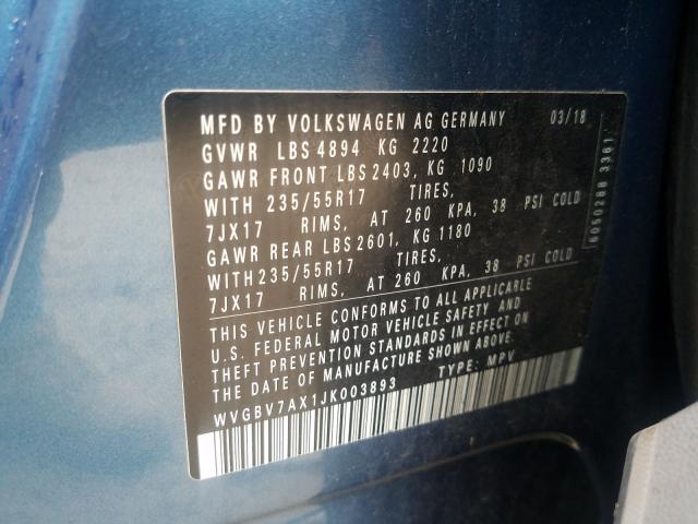 2018 VOLKSWAGEN TIGUAN LIM WVGBV7AX1JK003893