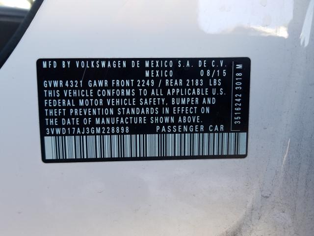 2016 VOLKSWAGEN JETTA SPOR 3VWD17AJ3GM228898