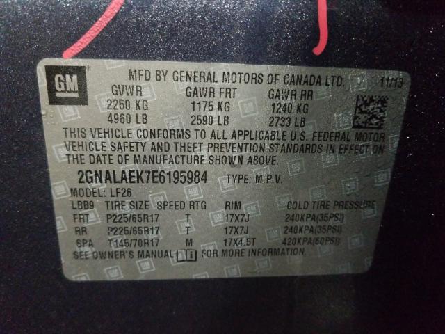 2014 CHEVROLET EQUINOX 2GNALAEK7E6195984