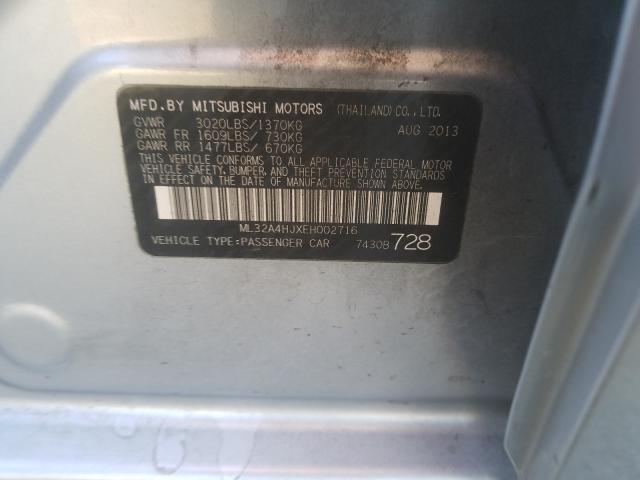 2014 MITSUBISHI MIRAGE ES ML32A4HJXEH002716