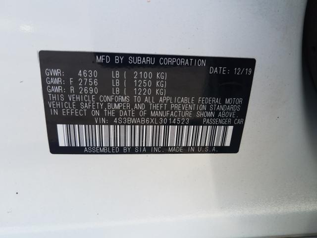 2020 SUBARU LEGACY 4S3BWAB6XL3014523