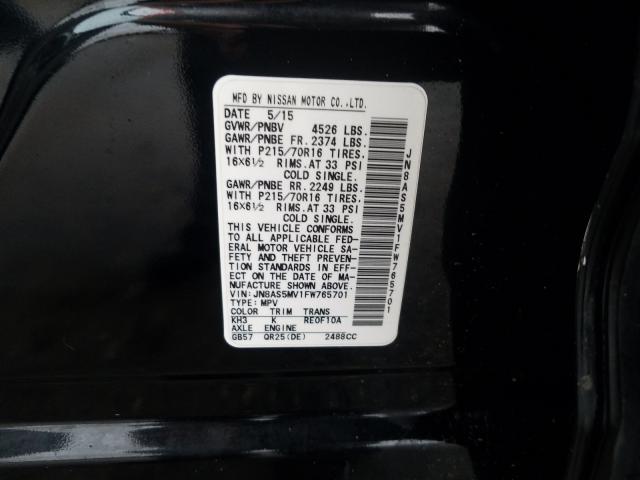 2015 NISSAN ROGUE SELE JN8AS5MV1FW765701