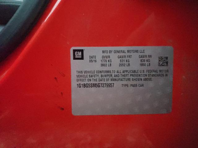 2016 CHEVROLET CRUZE PREM 1G1BG5SM5G7279957