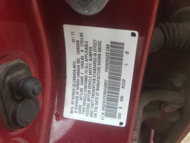 2011 HONDA CIVIC 2HGFA1F57BH542857
