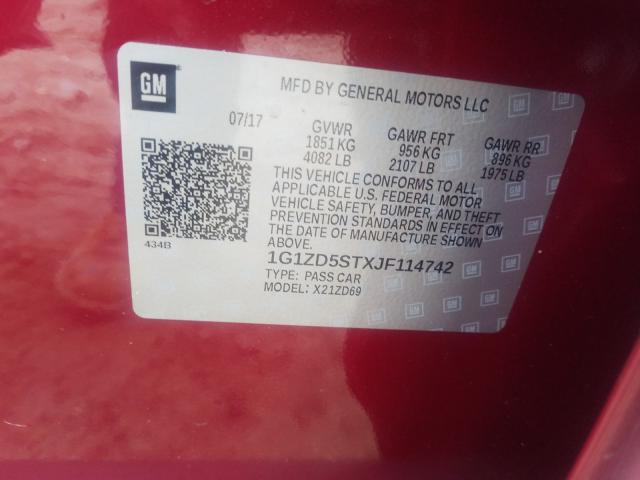 2018 CHEVROLET MALIBU LT 1G1ZD5STXJF114742