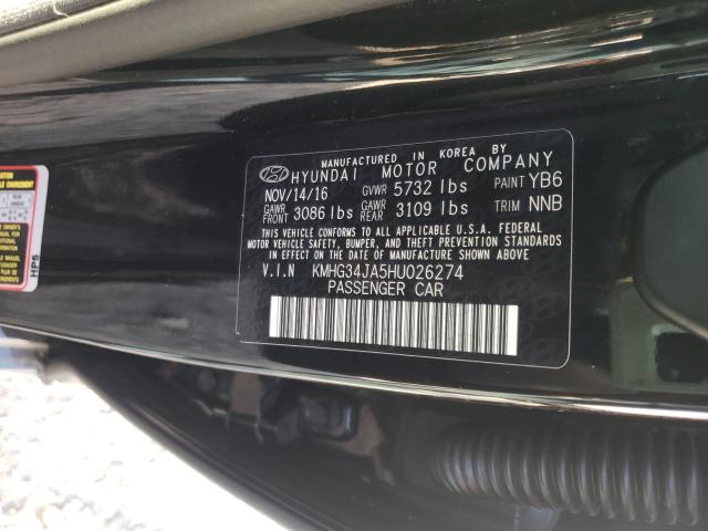2017 GENESIS G90 PREMIU KMHG34JA5HU026274