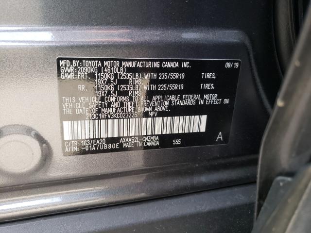 2019 TOYOTA RAV4 XLE P 2T3C1RFV3KC023225