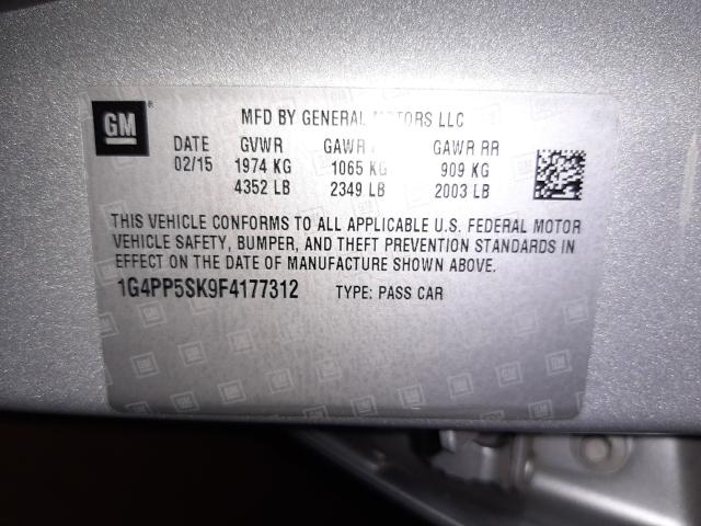 2015 BUICK VERANO 1G4PP5SK9F4177312