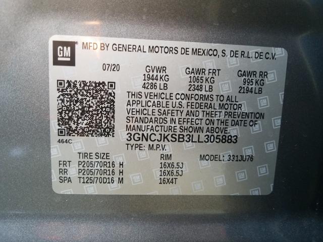 2020 CHEVROLET TRAX LS - 3GNCJKSB3LL305883