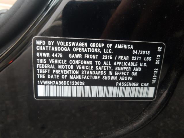 2013 VOLKSWAGEN PASSAT SE 1VWBH7A36DC123628